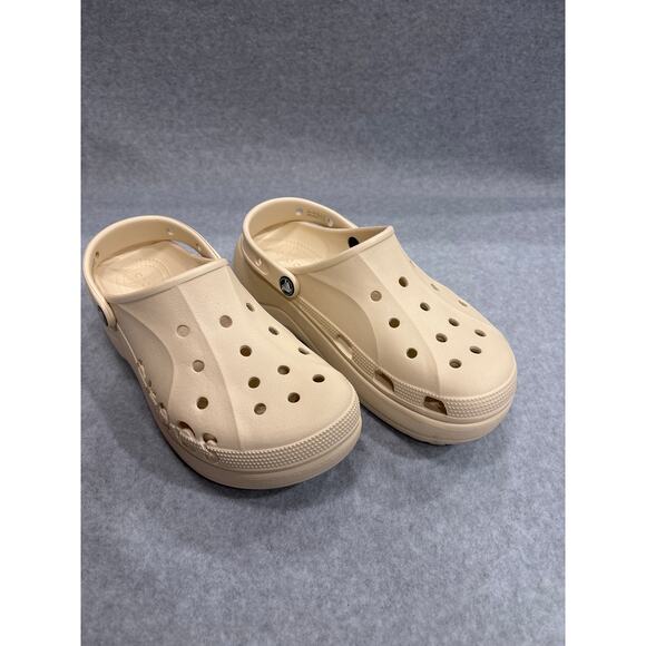 Crocs Baya Women's Size 10 Cream Lightweight Waterproof Slides Sandals Clogs - Picture 7 of 9